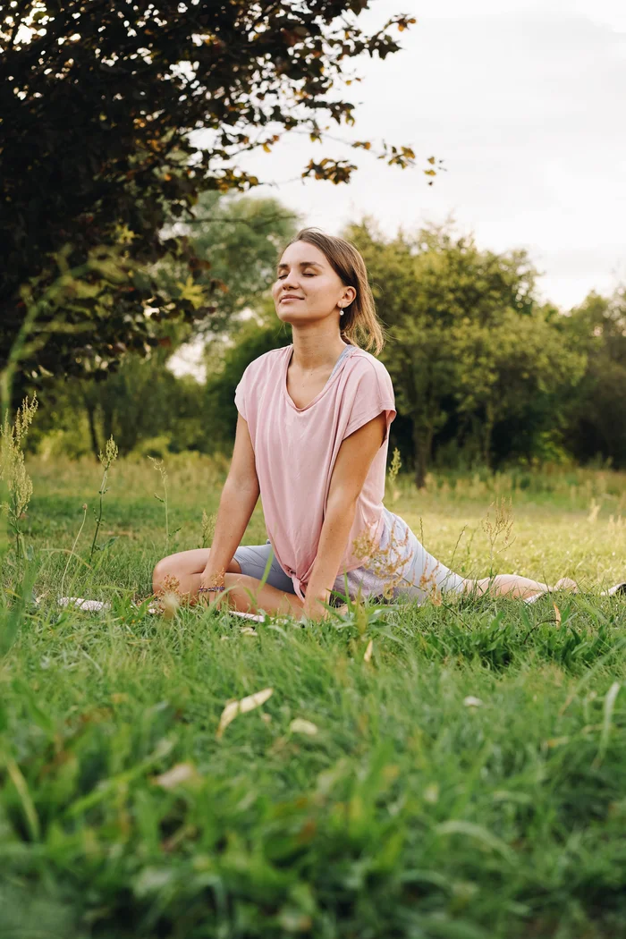 Woman practising mindfulness for mental wellness and stress management