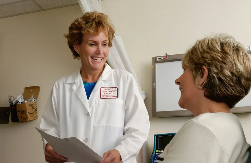 Woman at preventive health consultation with doctor