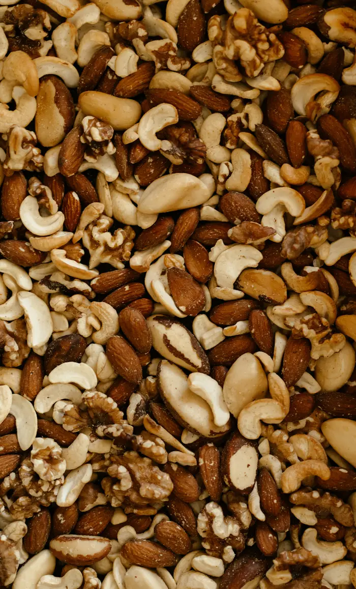 Magnesium-rich foods including dark leafy greens, nuts, and seeds