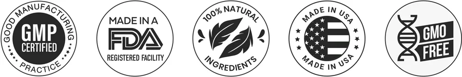 ProDentim certifications: GMP Certified, FDA Registered Facility, Natural, Non-GMO